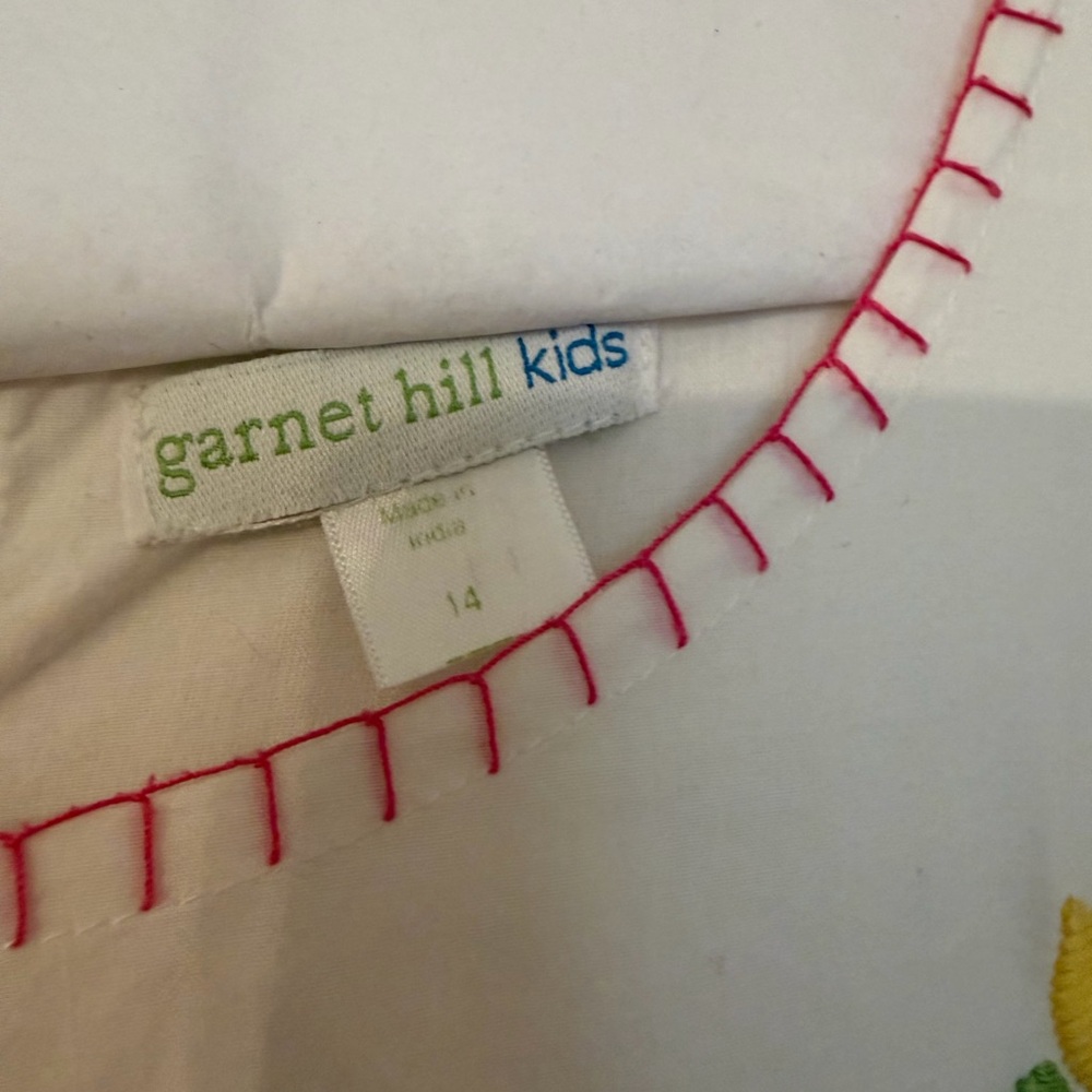 Garnet Hill Kids White dresses with floral Stitching - Picture 2 of 5